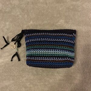 The Sak Crochet Small Accessory Pouch Bag Zip Closure with Tassel